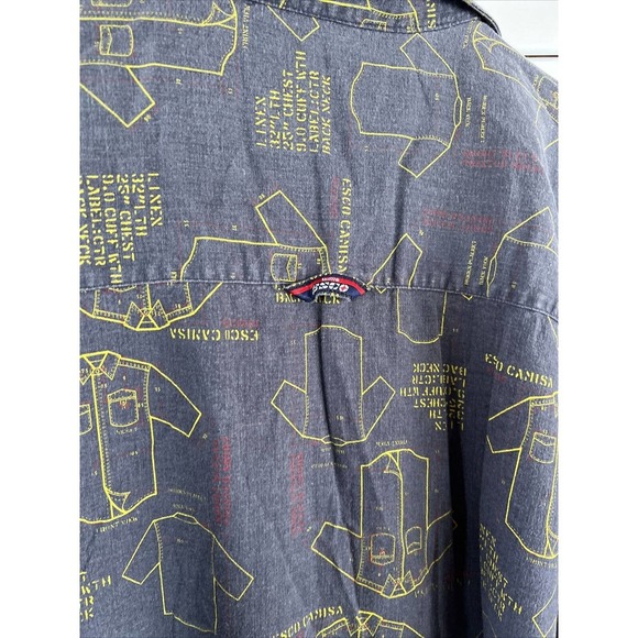 VTG Willie Esco Short Sleeve Button Up Shirt Blue Men's Size 3XL - Picture 9 of 11